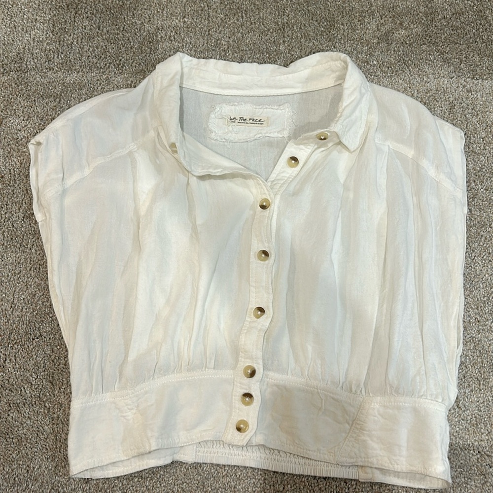 Free people Cassie linen shirt size L